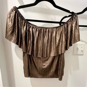 Metallic off shoulder flowy top- forever 21